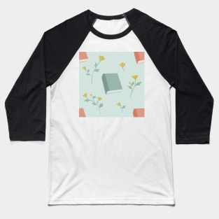 Books and Flowers Mint Baseball T-Shirt